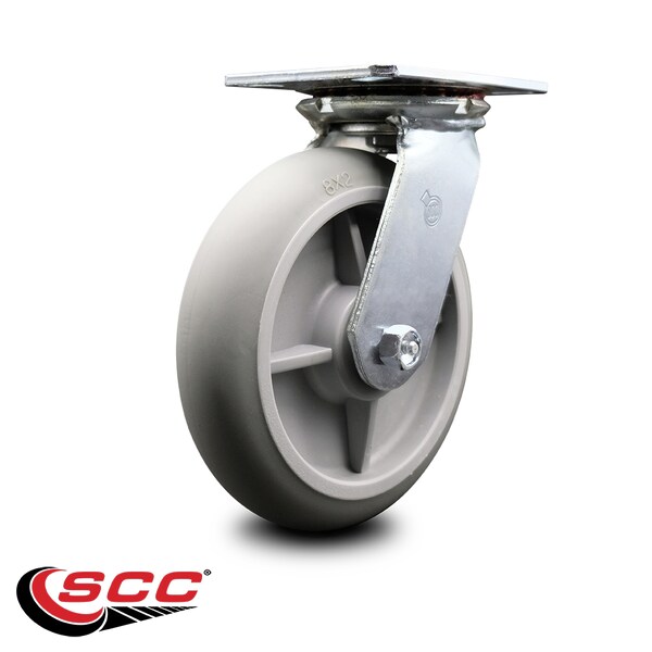 8 Inch Heavy Duty Top Plate Thermoplastic Swivel Caster With Roller Bearing SCC